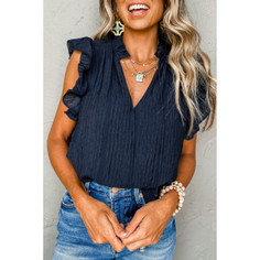 Women's Keira V-Neck Flutter Sleeve Textured Blouse product